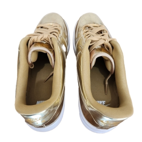 Nike Air, Air Force 1 Metallic Gold-White CQ6566-700 Sneakers, US Men's 14.5 - Picture 3 of 9